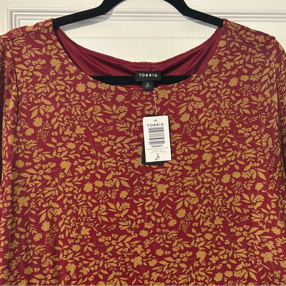 Torrid Red Floral Mesh Mini Dress - Picture 5 of 12